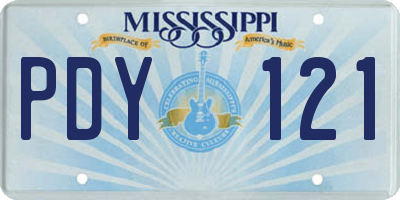 MS license plate PDY121