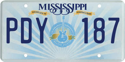MS license plate PDY187