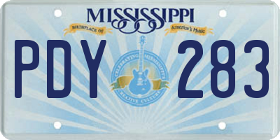 MS license plate PDY283