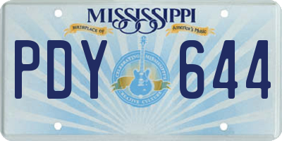 MS license plate PDY644