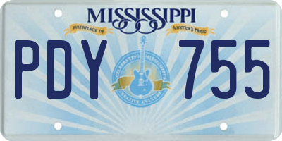 MS license plate PDY755