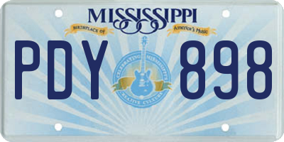 MS license plate PDY898