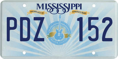 MS license plate PDZ152