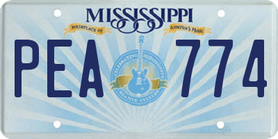 MS license plate PEA774