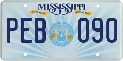 MS license plate PEB090