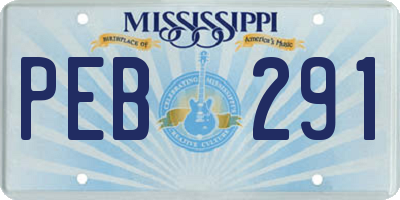 MS license plate PEB291