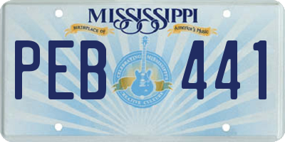 MS license plate PEB441