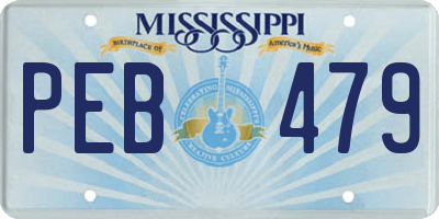 MS license plate PEB479