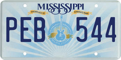 MS license plate PEB544