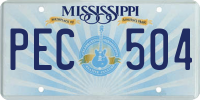 MS license plate PEC504