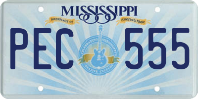 MS license plate PEC555