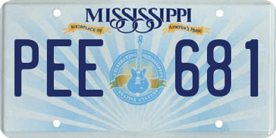 MS license plate PEE681