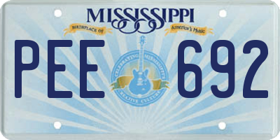 MS license plate PEE692