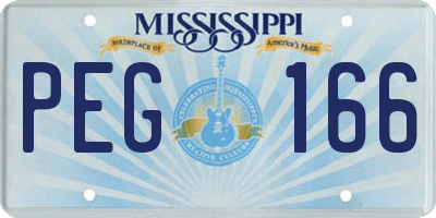 MS license plate PEG166