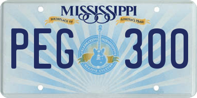 MS license plate PEG300