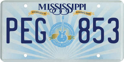 MS license plate PEG853