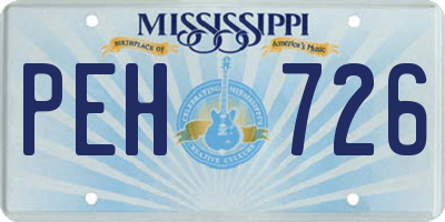 MS license plate PEH726