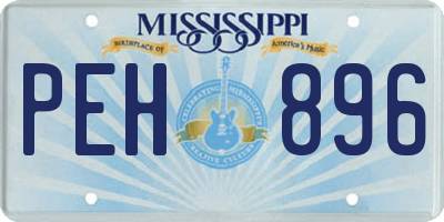 MS license plate PEH896