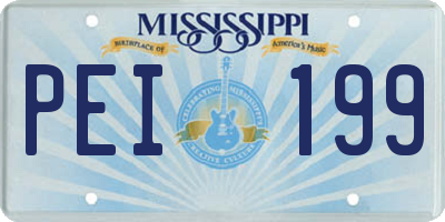 MS license plate PEI199