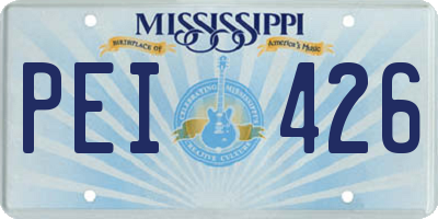 MS license plate PEI426