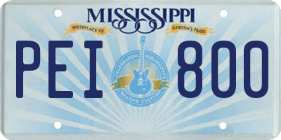 MS license plate PEI800