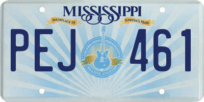 MS license plate PEJ461