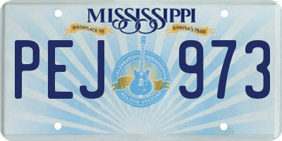 MS license plate PEJ973