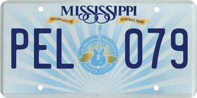 MS license plate PEL079
