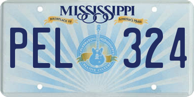 MS license plate PEL324