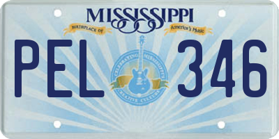 MS license plate PEL346