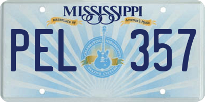 MS license plate PEL357