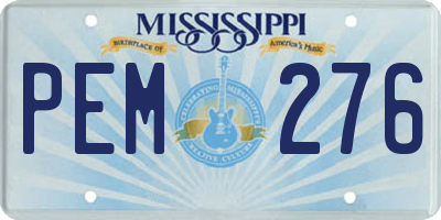 MS license plate PEM276