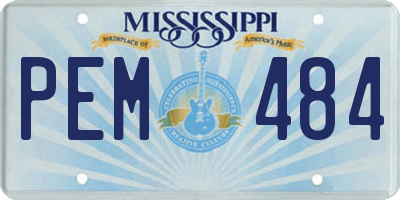 MS license plate PEM484