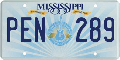 MS license plate PEN289