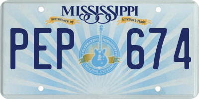 MS license plate PEP674
