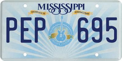 MS license plate PEP695