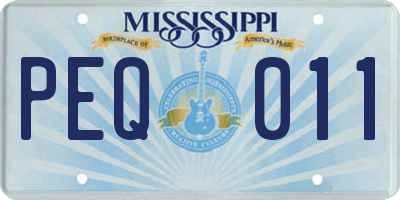 MS license plate PEQ011