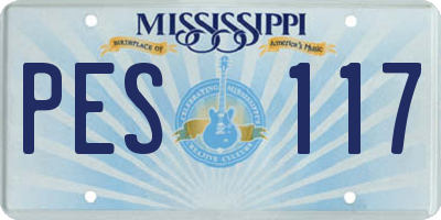 MS license plate PES117