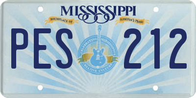MS license plate PES212