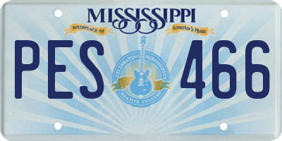 MS license plate PES466