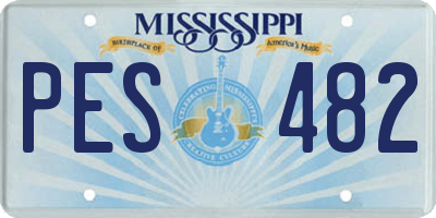 MS license plate PES482