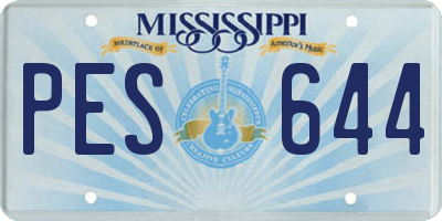 MS license plate PES644