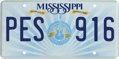 MS license plate PES916