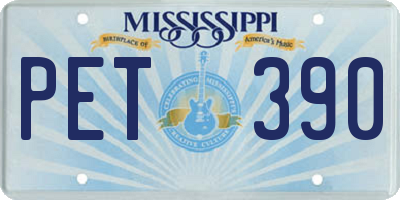 MS license plate PET390