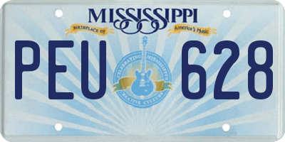 MS license plate PEU628
