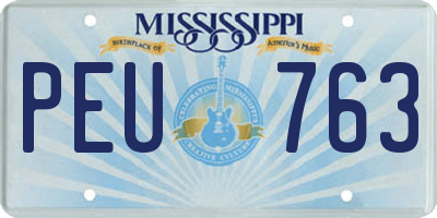 MS license plate PEU763