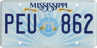 MS license plate PEU862