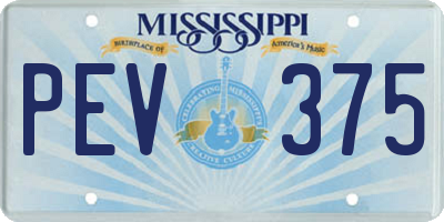 MS license plate PEV375