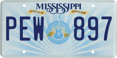 MS license plate PEW897