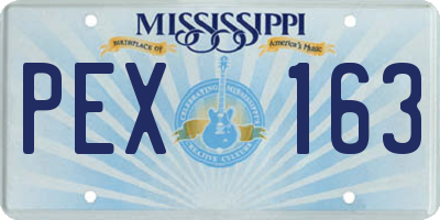 MS license plate PEX163
